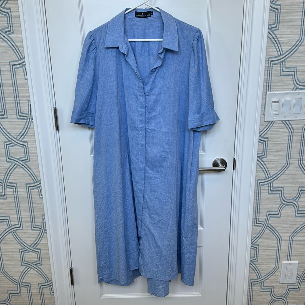 Pomander Place Chambray Blue Midi Dress